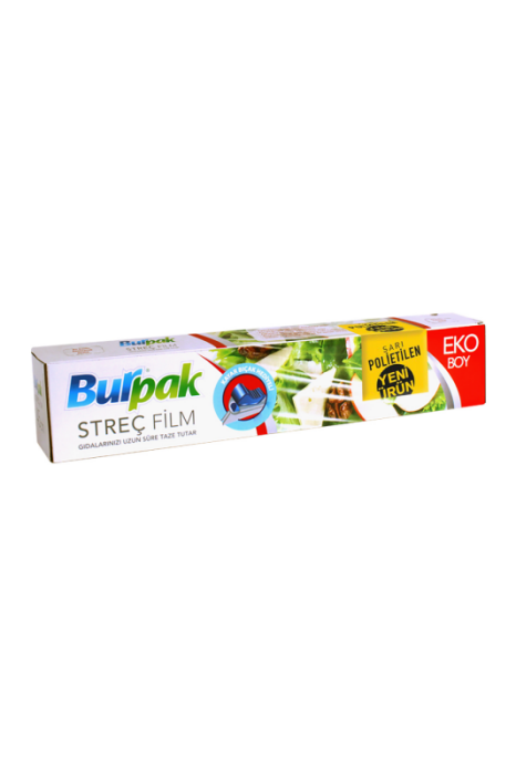Burpak Sarı PE Kayar Bıçaklı Streç Film 45 cm x 166m 8mic 1 Adet - 1
