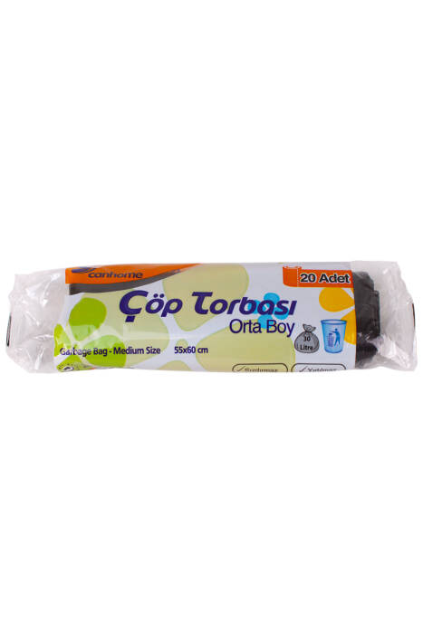 Canhome Orta Çöp Torbası Siyah 55x60cm 20 Adet - 1