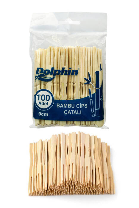 Dolphin Bambu Cips Çatalı 9cm 100 Adet - 1