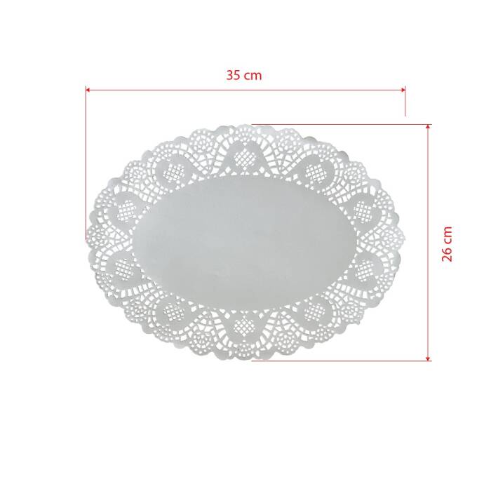 Dolphin Dantel Kağıt 26cmx35cm Oval 100 Adet - 1