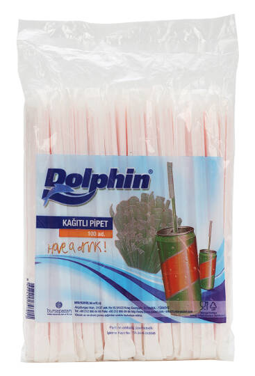 Dolphin Kağıt Sarıgılı Pipet 6mmx18cm 100 Adet