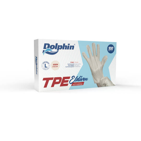 Dolphin Krem TPE Eldiven L Beden 100 Adet