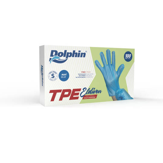 Dolphin Mavi TPE Eldiven S Beden 100 Adet
