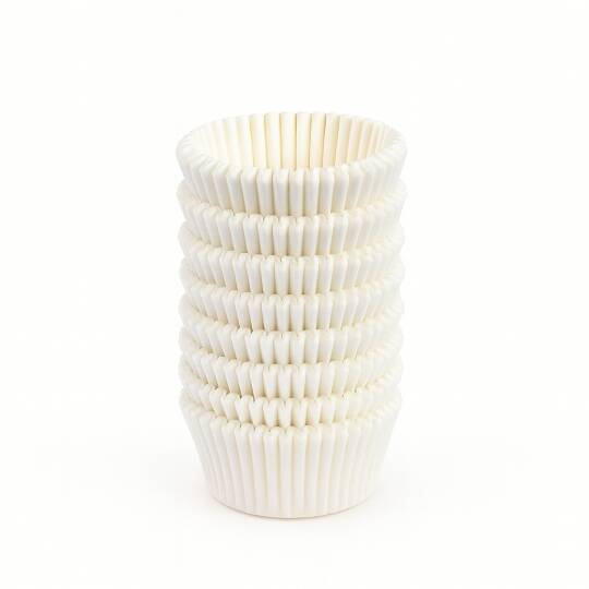 Dolphin Muffin Kağıt Kek Kapsülü İnce Beyaz Mini 100 Adet