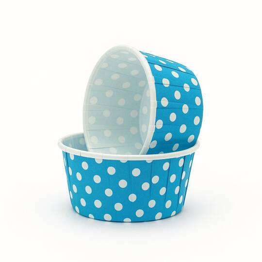 Dolphin Muffin Kek Kapsülü Açık Mavi Puantiye Büyük Boy 50 Adet