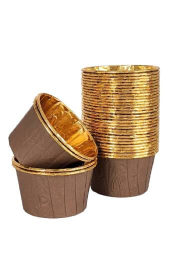 Dolphin Muffin-Kek Kapsülü Kahverengi-Altın 25 Adet