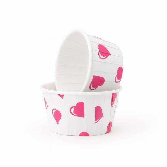 Dolphin Muffin-Kek Kapsülü Kalp Desenli 50 Adet