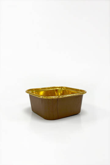 Dolphin Muffin Kek Kapsülü Kare Kahverengi-Altın 25 Adet - 3