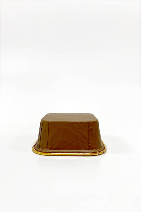 Dolphin Muffin Kek Kapsülü Kare Kahverengi-Altın 25 Adet - 4