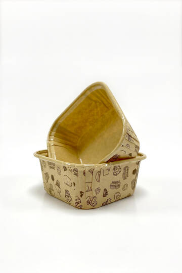 Dolphin Muffin Kek Kapsülü Kare Kraft Desenli 50 Adet