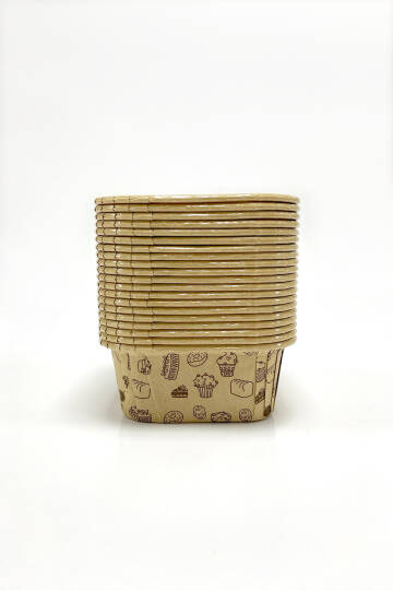 Dolphin Muffin Kek Kapsülü Kare Kraft Desenli 50 Adet - 5