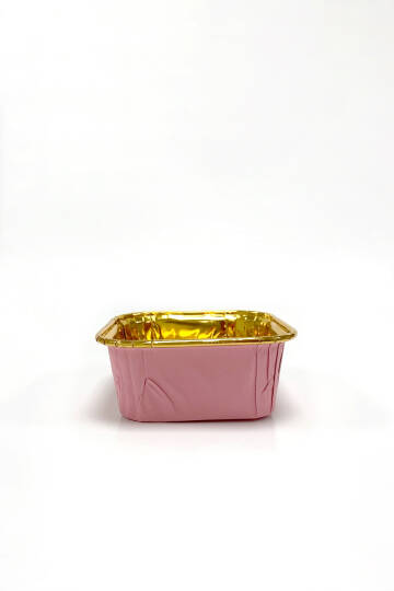 Dolphin Muffin Kek Kapsülü Kare Pembe-Altın 25 Adet - 2