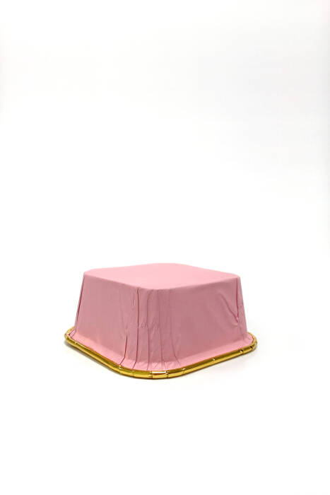 Dolphin Muffin Kek Kapsülü Kare Pembe-Altın 25 Adet - 4