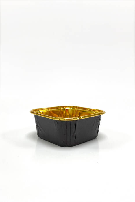 Dolphin Muffin Kek Kapsülü Kare Siyah-Altın 25 Adet - 3