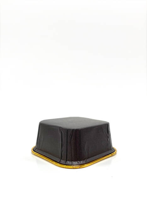 Dolphin Muffin Kek Kapsülü Kare Siyah-Altın 25 Adet - 4