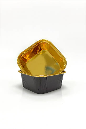 Dolphin Muffin Kek Kapsülü Kare Siyah-Altın 25 Adet