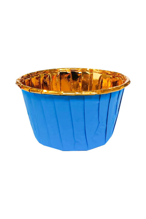 Dolphin Muffin Kek Kapsülü Mavi-Altın 25 Adet - 1