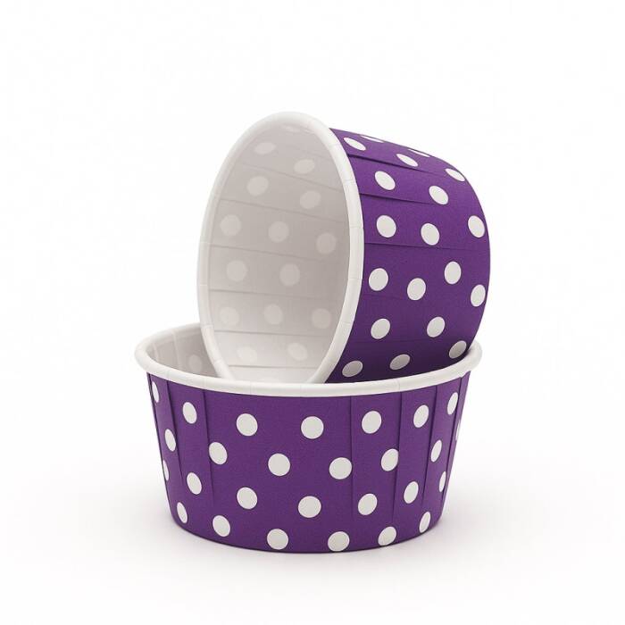 Dolphin Muffin-Kek Kapsülü Mor Puantiyeli 25 Adet - 1