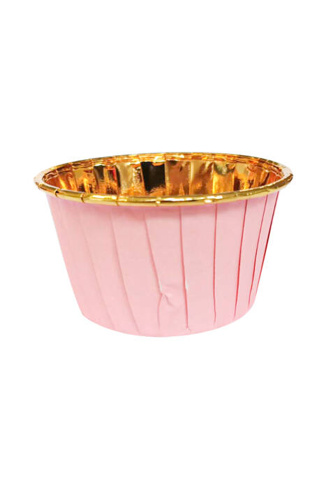 Dolphin Muffin Kek Kapsülü Pembe-Altın 25 Adet - 1