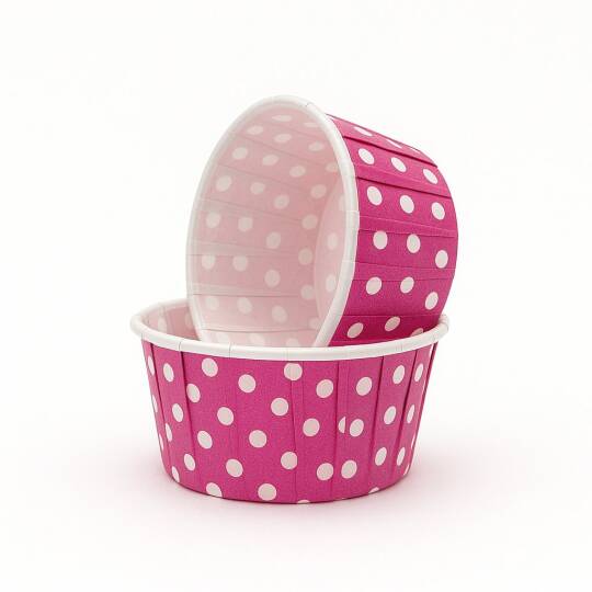 Dolphin Muffin Kek Kapsülü Pembe Puantiye Büyük Boy 50 Adet