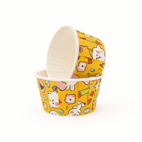 Dolphin Muffin Kek Kapsülü Sarı Tavşan Desenli Büyük Boy 50 Adet