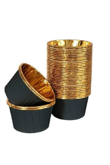 Dolphin Muffin-Kek Kapsülü Siyah-Altın 25 Adet