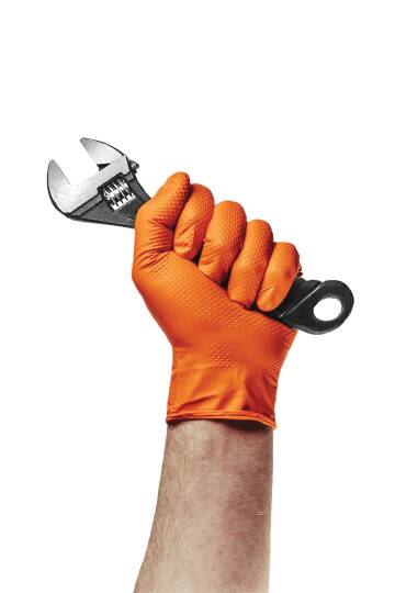 Dolphin PowerGrip Ekstra Kalın Turuncu Nitril Eldiven Elmas Dokulu M Beden 50 Adet - 2