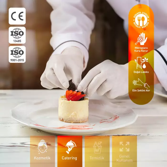 Dolphin Pudrasız Lateks Muayene Eldiveni Beyaz M Beden 100 Adet -MDR - 4