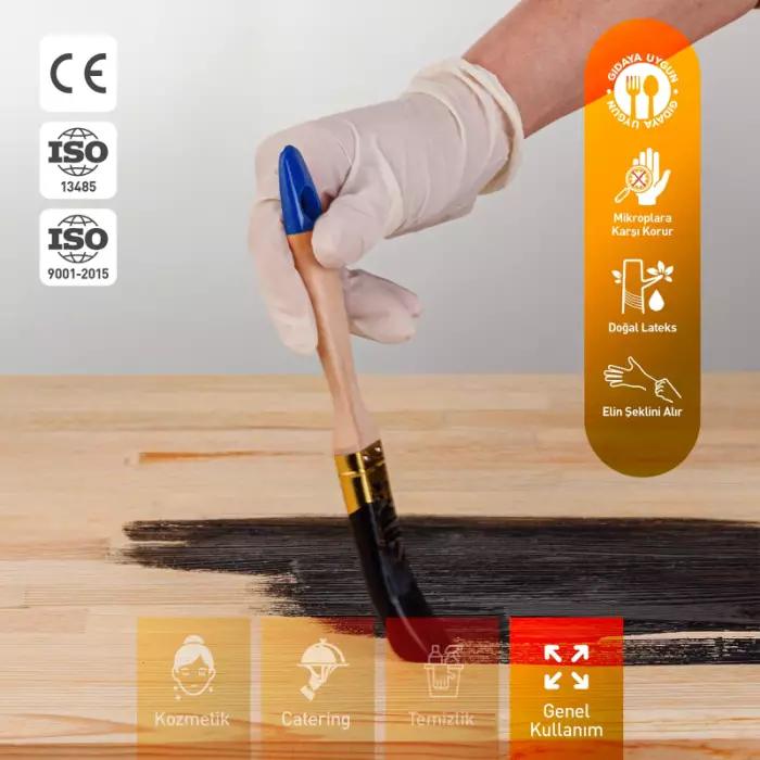 Dolphin Pudrasız Lateks Muayene Eldiveni Beyaz S Beden 100 Adet -MDR - 6