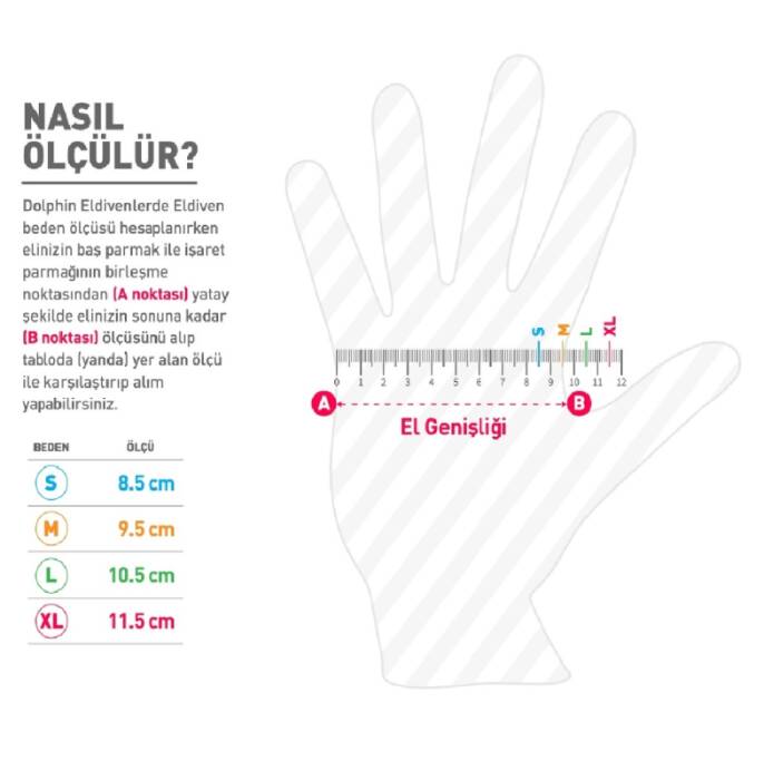 Dolphin Siyah Çok Amaçlı Nitril Muayene Eldiveni S Beden 100 Adet -MDR - 3