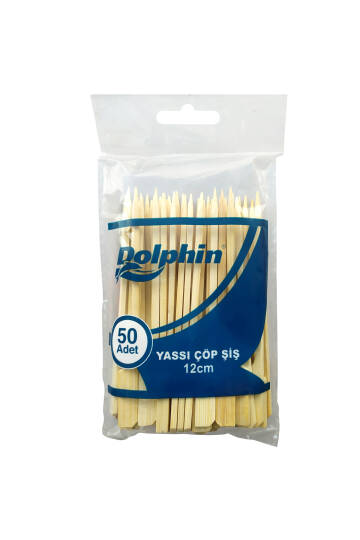 Dolphin Yassı Çöp Şiş 12cm 50 Adet