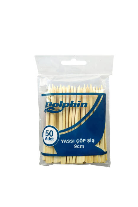 Dolphin Yassı Kokteyl Bambu 9cm 50 Adet - 1