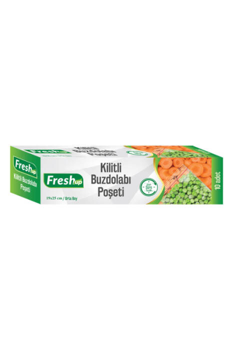 Fresh-Up Orta Boy Kilitli Buzdolabı Poşeti 19x25cm 10 Adet - 1