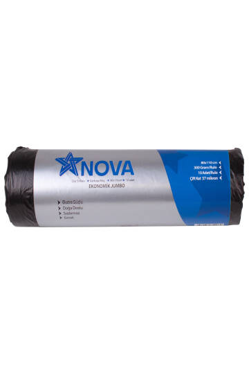 Jumbo Boy Çöp Torbası Siyah (300gr) 80x110cm 10 Adet