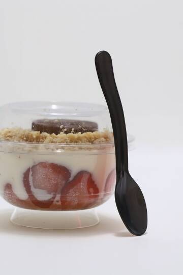 Lüks Plastik Dondurma-Tatlı Kaşık Siyah 50 Adet