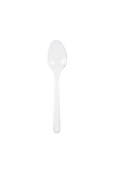 Lüks Plastik Kaşık Şeffaf 100 Adet - 1