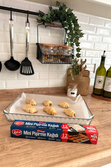 Roll-Up Airfry, Tost, Fırın İçin Mini Kesilmiş Pişirme Kağıdı 30x42cm 1 Adet - 4