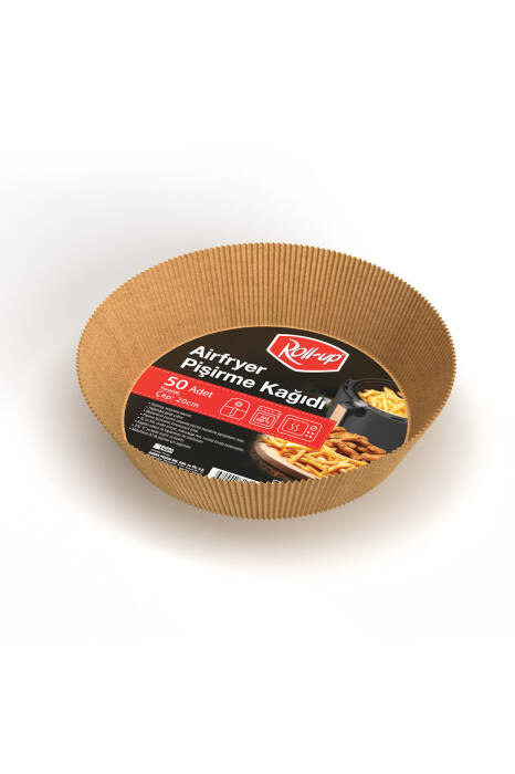 Roll-Up Airfryer Pişirme Kağıdı Yuvarlak 20cm 50 + 5 Adet (5 Adet Hediye) - 1