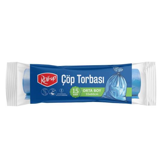 Roll-up Çöp Torbası Orta 55x60cm 15 Adet