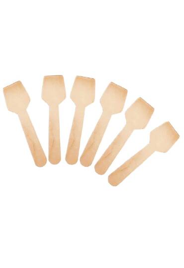 Roll-Up Doğa Dostu Ahşap Dondurma Kaşığı 100 Adet Paket