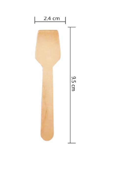 Roll-Up Doğa Dostu Ahşap Dondurma Kaşığı 100 Adet Paket - 2