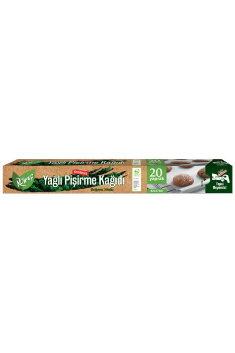 Roll-Up Doğa Dostu Kesilmiş Pişirme Kağıdı 37x42cm 20 Yaprak 1 Adet - 1