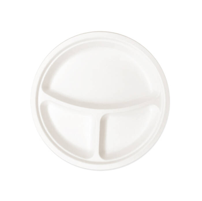 Roll-Up Doğa Dostu Tabak 26cm 3 Bölmeli 10 Adet - 1