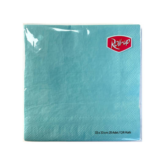 Roll-Up Kağıt Peçete Açık Mavi 33 x 33cm 20 Adet