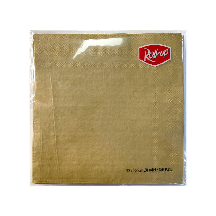 Roll-Up Kağıt Peçete Altın 33 x 33cm 20 Adet - 1