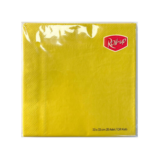 Roll-Up Kağıt Peçete Sarı 33 x 33cm 20 Adet