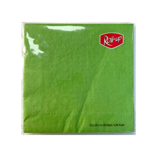 Roll-Up Kağıt Peçete Yeşil 33 x 33cm 20 Adet