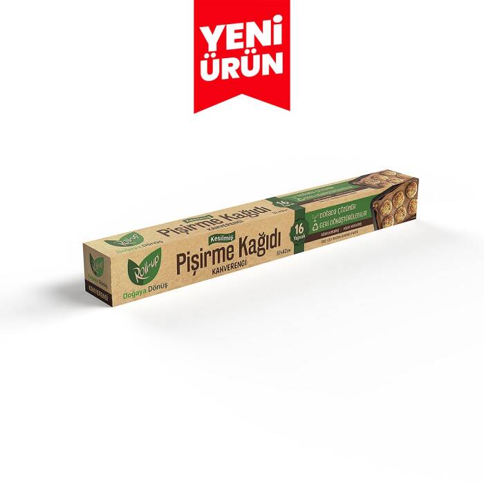 Roll-up Kahverengi Kesilmiş Pişirme Kağıdı 37cmx42cm 16 Yaprak 1 Adet - 1