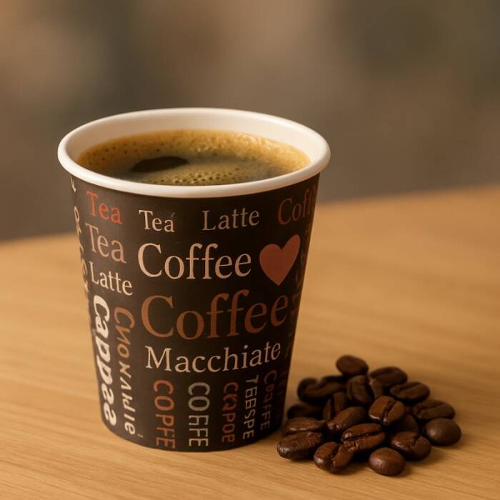 Roll-Up Karton Bardak 7oz Baskılı Kahverengi 50 Adet - 2