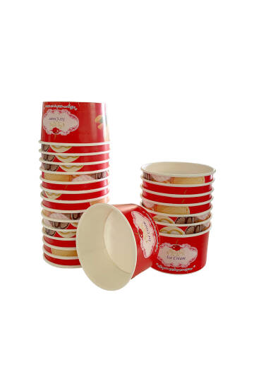 Roll-Up Karton Dondurma Kasesi Küçük 100cc 50 Adet